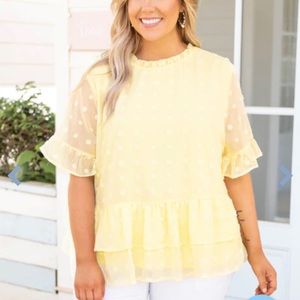 Plus size Swiss dot top